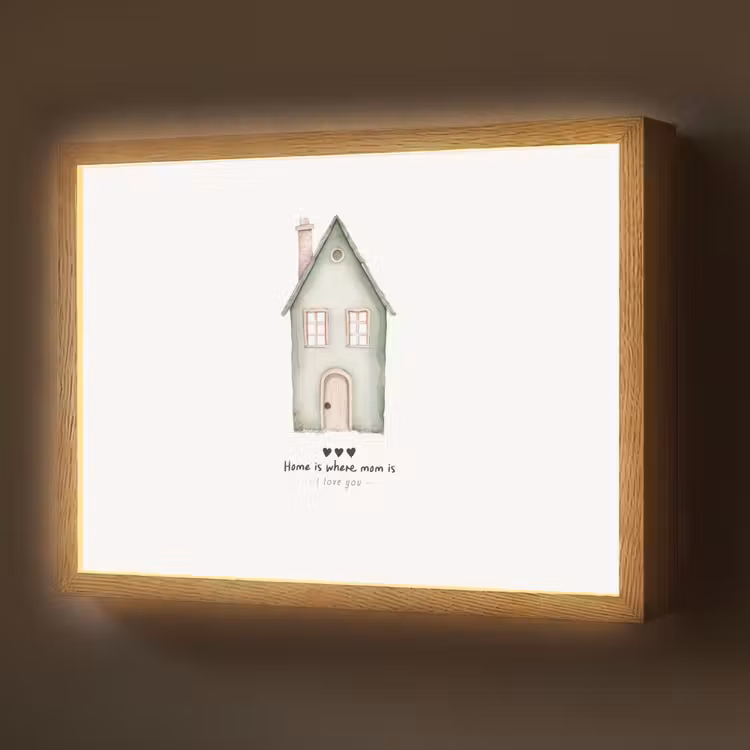 Lightbox - Wandlamp - Huisje - Groen - Tekst - Liefdevol — 1