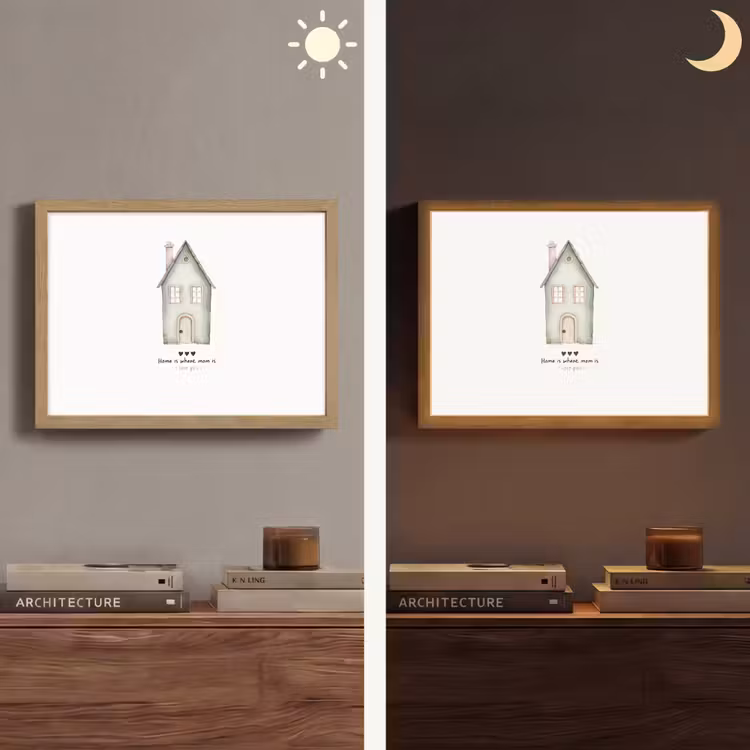 Lightbox - Wandlamp - Huisje - Groen - Tekst - Liefdevol — 6