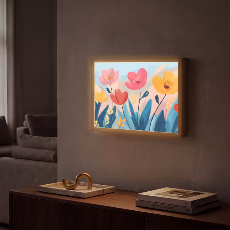 Lightbox - Wandlamp - Illustratie - Bloemen - Kleurrijk — 2