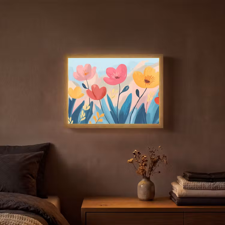 Lightbox - Wandlamp - Illustratie - Bloemen - Kleurrijk — 3