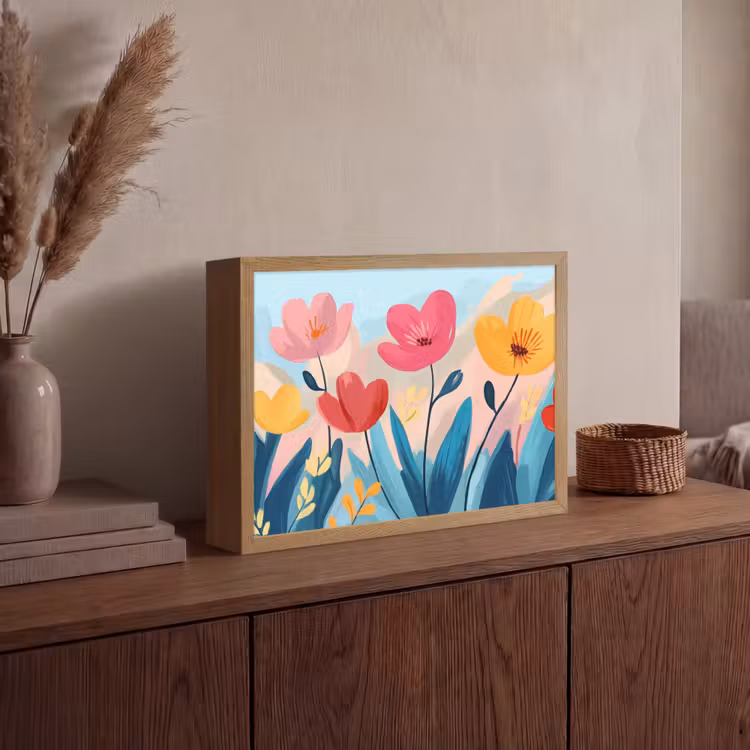 Lightbox - Wandlamp - Illustratie - Bloemen - Kleurrijk — 4
