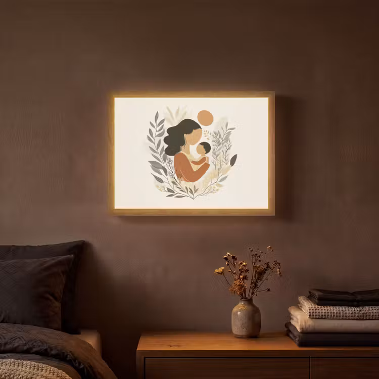 Lightbox - Wandlamp - Illustratie - Moeder - Kind - Liefdevol — 3