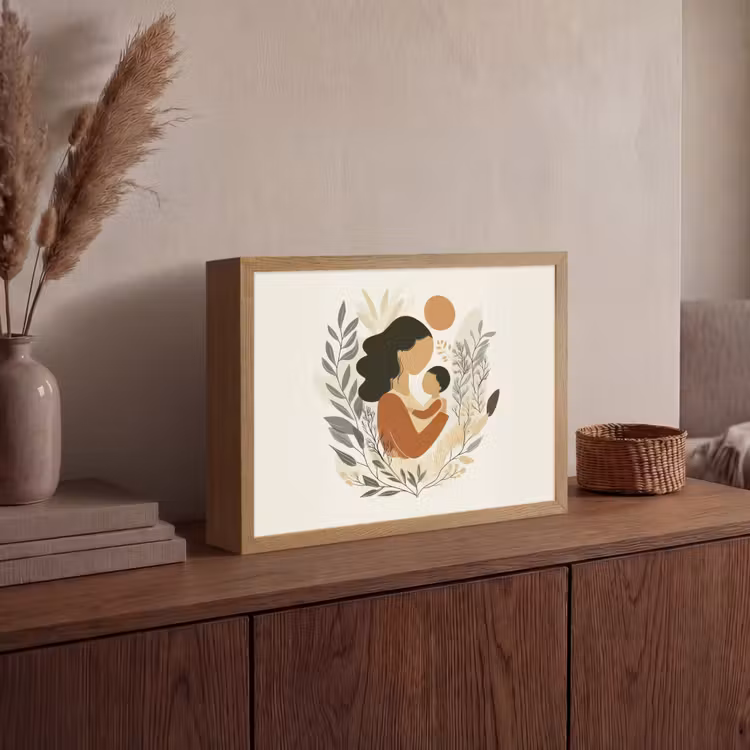 Lightbox - Wandlamp - Illustratie - Moeder - Kind - Liefdevol — 4