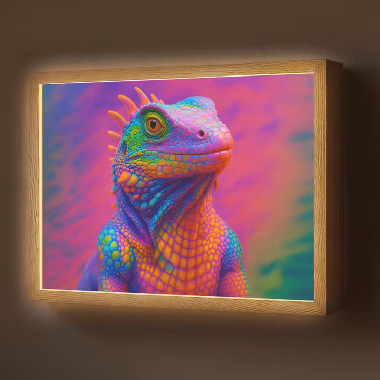 Lightbox - Wandlamp - Kameleon - Dieren - Neon - Kleur — 1