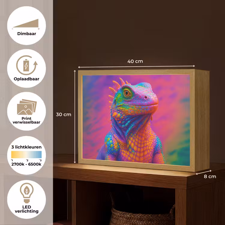 Lightbox - Wandlamp - Kameleon - Dieren - Neon - Kleur — 10