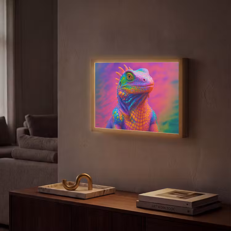 Lightbox - Wandlamp - Kameleon - Dieren - Neon - Kleur — 2