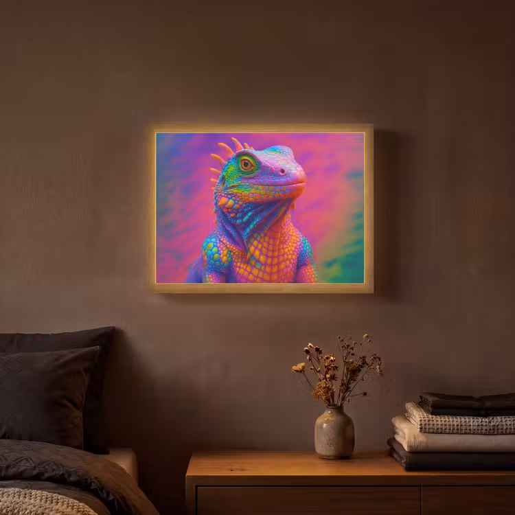 Lightbox - Wandlamp - Kameleon - Dieren - Neon - Kleur — 3