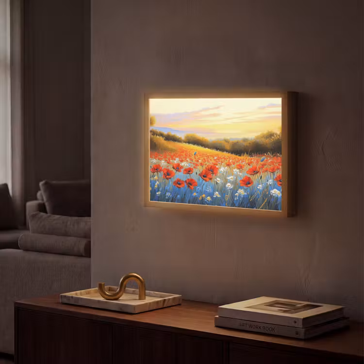 Lightbox - Wandlamp - Klaproos - Bloemenveld - Kleurrijk — 2