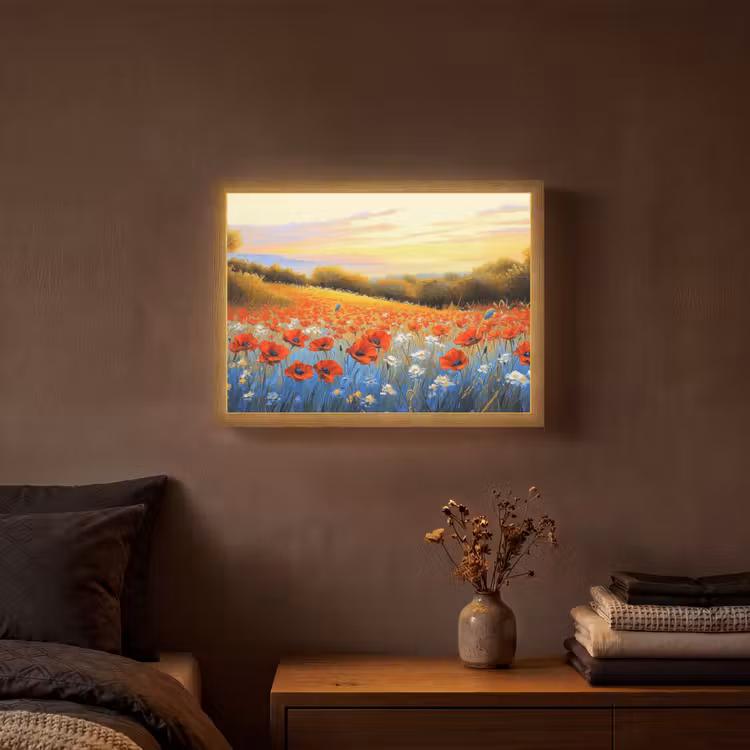 Lightbox - Wandlamp - Klaproos - Bloemenveld - Kleurrijk — 3