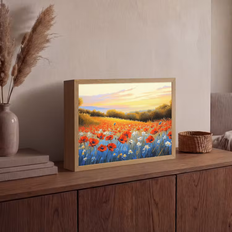Lightbox - Wandlamp - Klaproos - Bloemenveld - Kleurrijk — 4