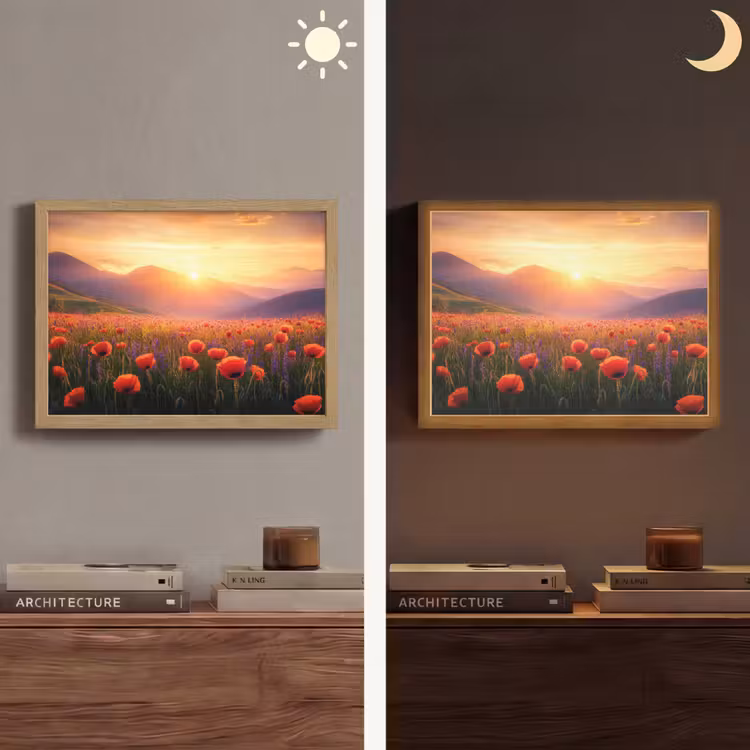 Lightbox - Wandlamp - Landschap - Zonsondergang - Bloemenveld — 6