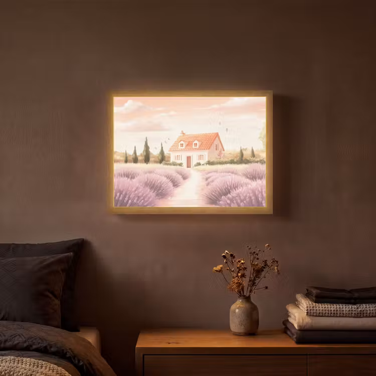 Lightbox - Wandlamp - Lavendelveld - Huis - Paars — 3