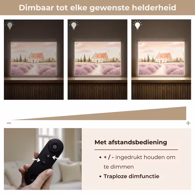 Lightbox - Wandlamp - Lavendelveld - Huis - Paars — 9