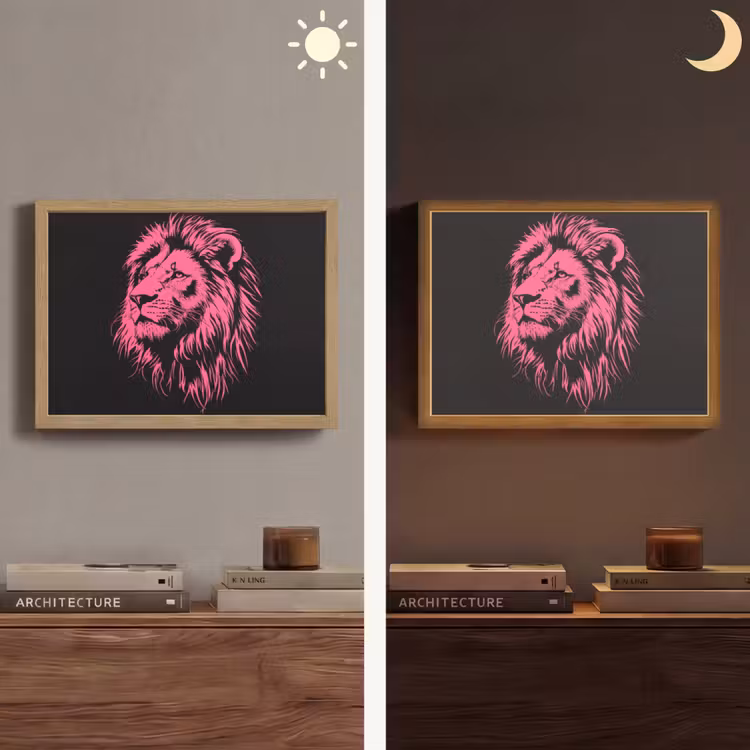 Lightbox - Wandlamp - Leeuw - Zwart - Roze - Neon — 6