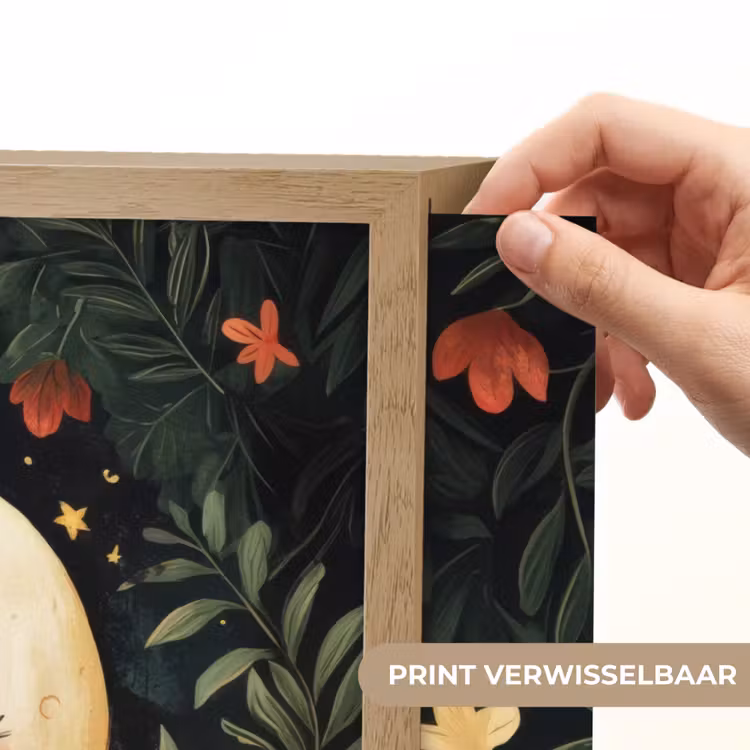 Lightbox - Wandlamp - Maan - Bloemen - Nachthemel — 5