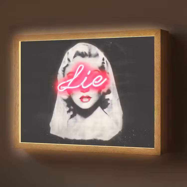 Lightbox - Wandlamp - Neon - Letters - Vintage - Vrouw — 1