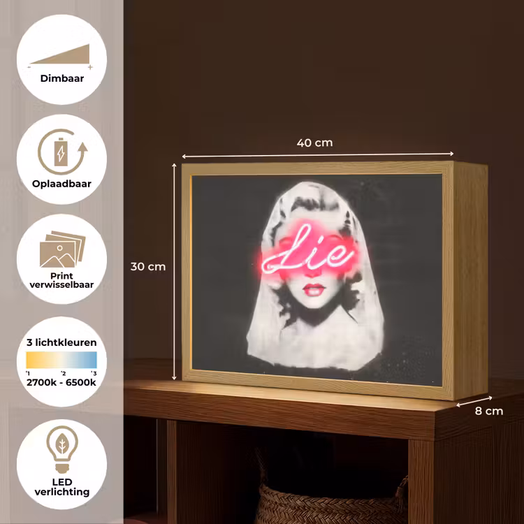 Lightbox - Wandlamp - Neon - Letters - Vintage - Vrouw — 10