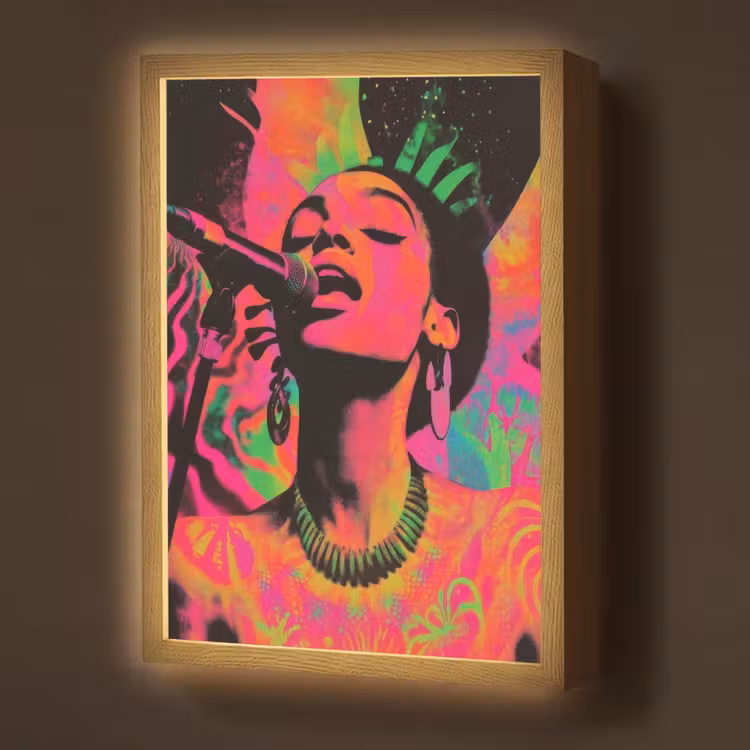 Lightbox - Wandlamp - Neon - Vrouw - Microfoon — 1