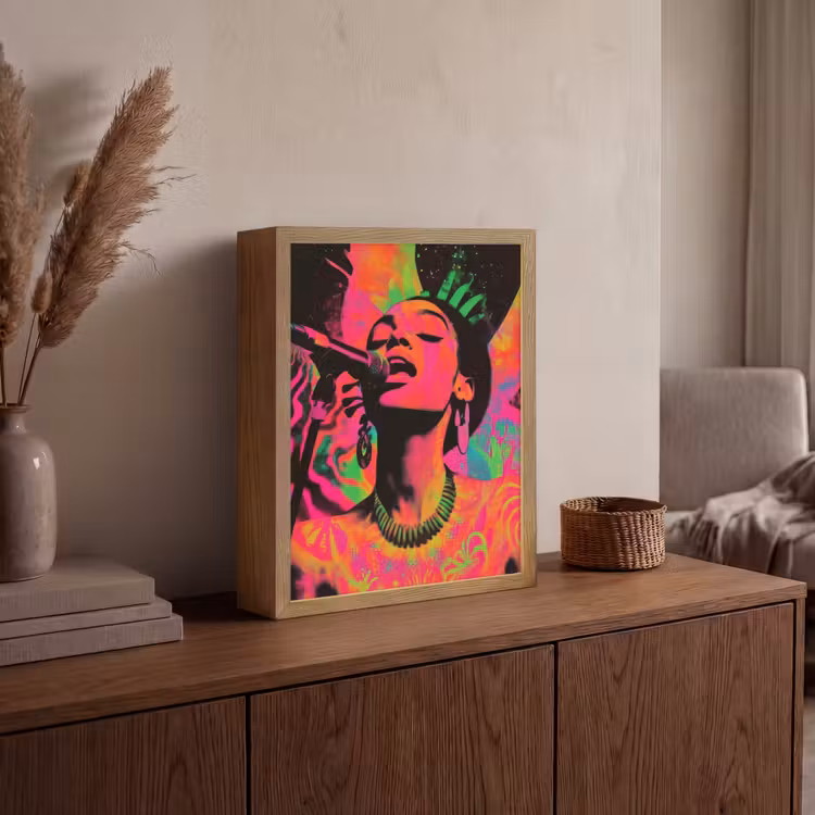 Lightbox - Wandlamp - Neon - Vrouw - Microfoon — 4