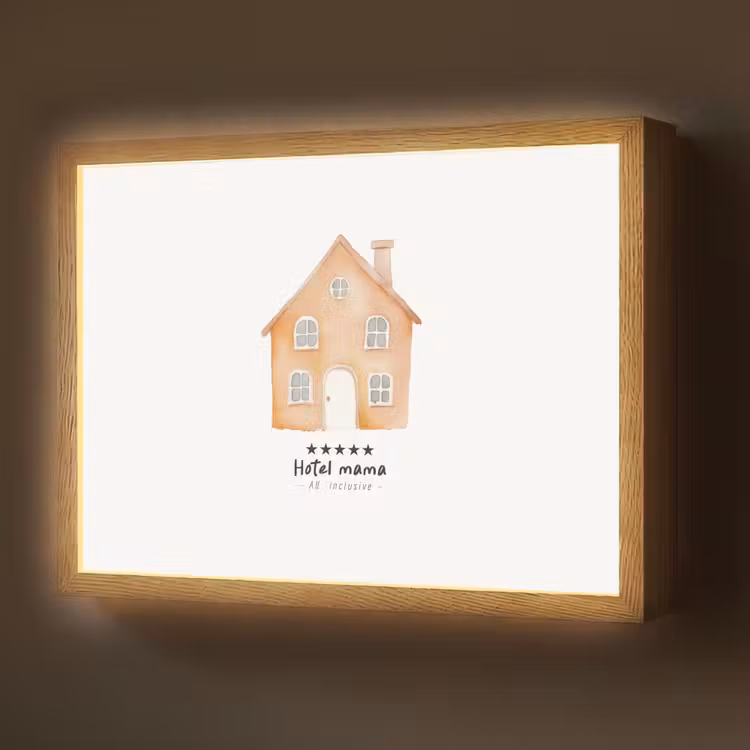 Lightbox - Wandlamp - Oranje - Huisje - Quote - Hotel — 1