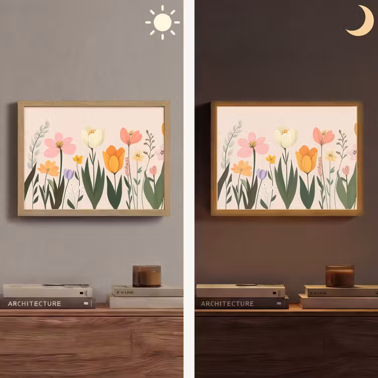 Lightbox - Wandlamp - Pasteltinten - Bloemen - Illustratie — 6