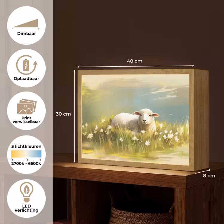 Lightbox - Wandlamp - Schaap - Weide - Groen — 10
