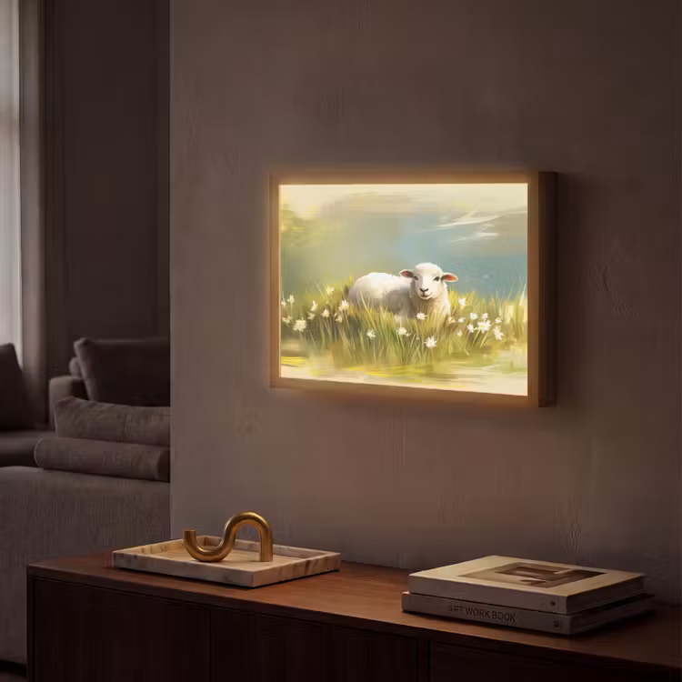 Lightbox - Wandlamp - Schaap - Weide - Groen — 2