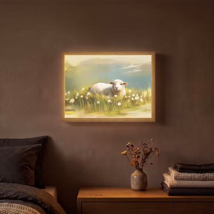 Lightbox - Wandlamp - Schaap - Weide - Groen — 3