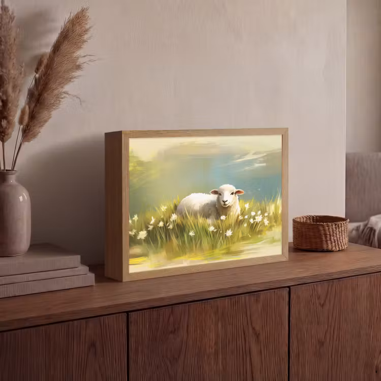 Lightbox - Wandlamp - Schaap - Weide - Groen — 4
