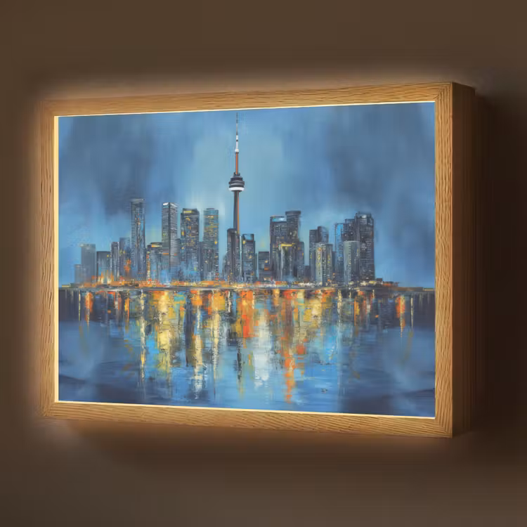 Lightbox - Wandlamp - Skyline Toronto - Water - Stadslichten - Toren — 1