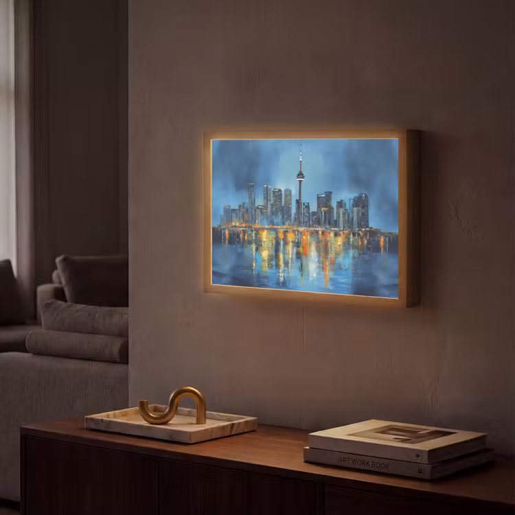 Lightbox - Wandlamp - Skyline Toronto - Water - Stadslichten - Toren — 2