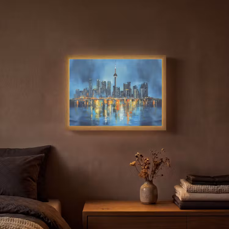 Lightbox - Wandlamp - Skyline Toronto - Water - Stadslichten - Toren — 3