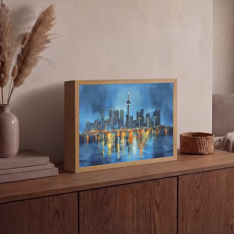 Lightbox - Wandlamp - Skyline Toronto - Water - Stadslichten - Toren — 4