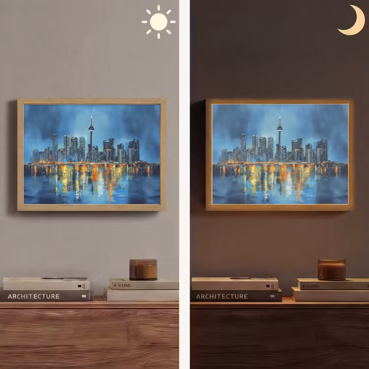 Lightbox - Wandlamp - Skyline Toronto - Water - Stadslichten - Toren — 6