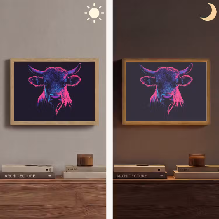 Lightbox - Wandlamp - Stier - Neon - Zwart - Kleur — 6