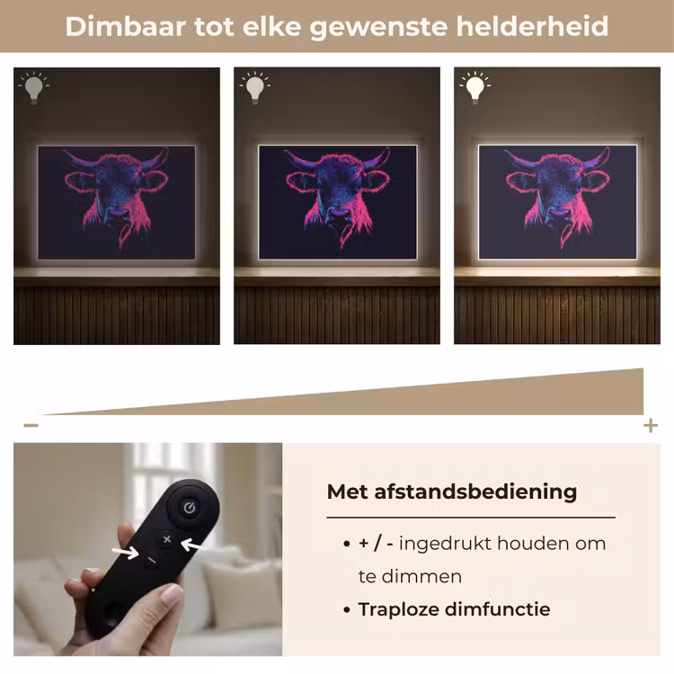 Lightbox - Wandlamp - Stier - Neon - Zwart - Kleur — 9