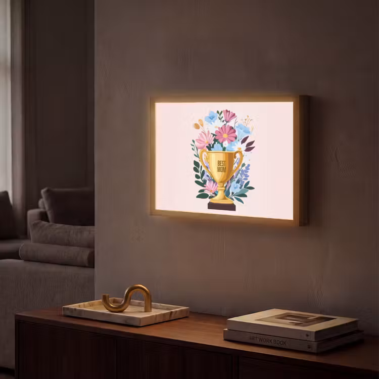 Lightbox - Wandlamp - Trofee - Best Mom - Bloemen - Kleurrijk — 2