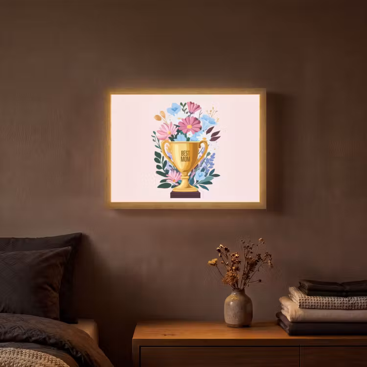 Lightbox - Wandlamp - Trofee - Best Mom - Bloemen - Kleurrijk — 3