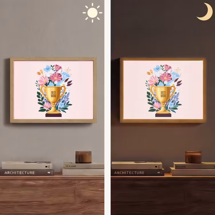 Lightbox - Wandlamp - Trofee - Best Mom - Bloemen - Kleurrijk — 6
