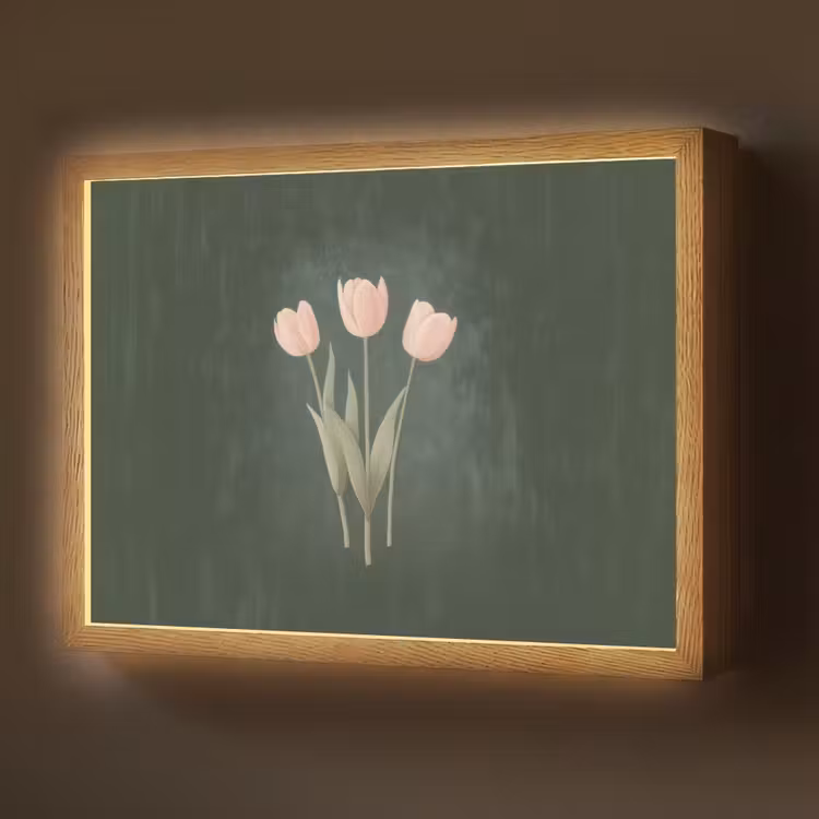 Lightbox - Wandlamp - Tulpen - Liefde - Donkergroen — 1