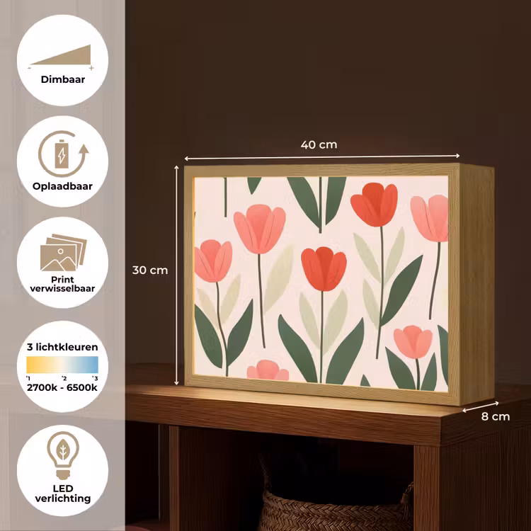 Lightbox - Wandlamp - Tulpen - Modern - Roze — 10