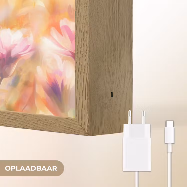 Lightbox - Wandlamp - Vlinders - Oranje - Bloemen — 7