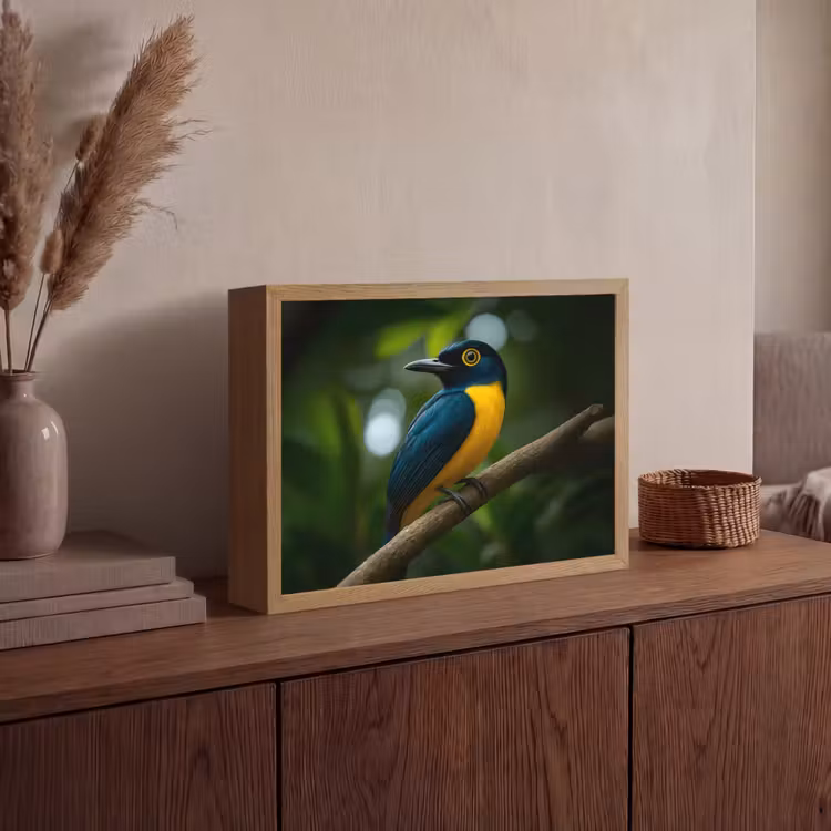 Lightbox - Wandlamp - Vogel - Tak - Geel - Bladeren — 4