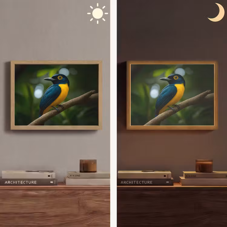 Lightbox - Wandlamp - Vogel - Tak - Geel - Bladeren — 6