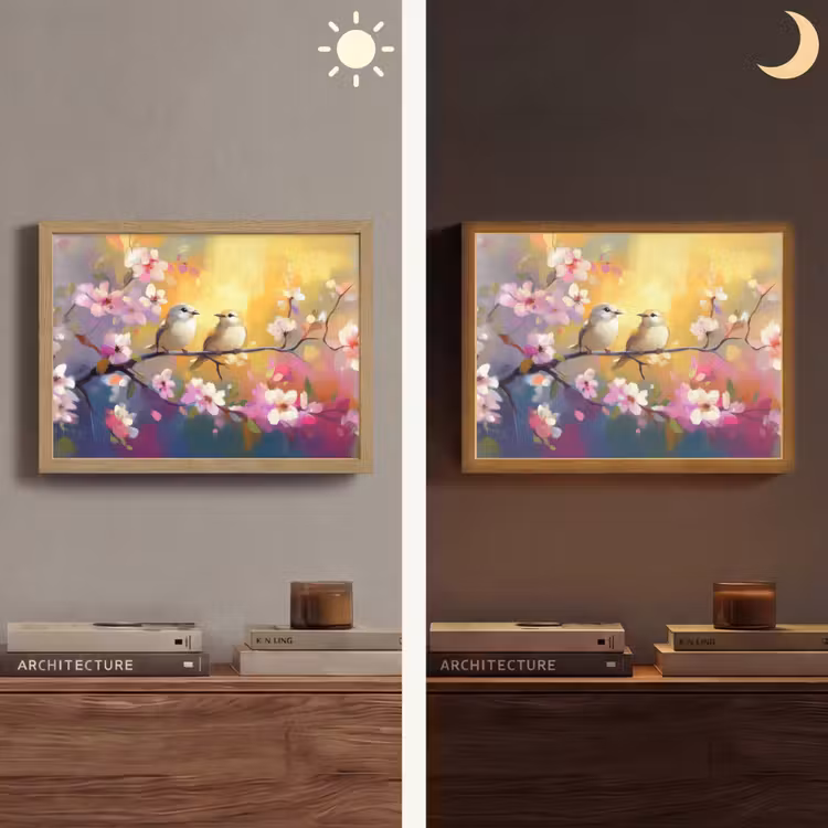 Lightbox - Wandlamp - Vogels - Bloemen - Roze — 6