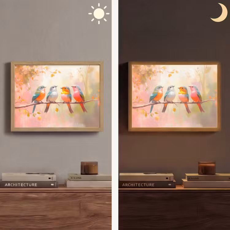 Lightbox - Wandlamp - Vogels - Kleurrijk - Tak — 6