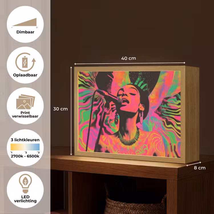 Lightbox - Wandlamp - Vrouw - Microfoon - Neon — 10
