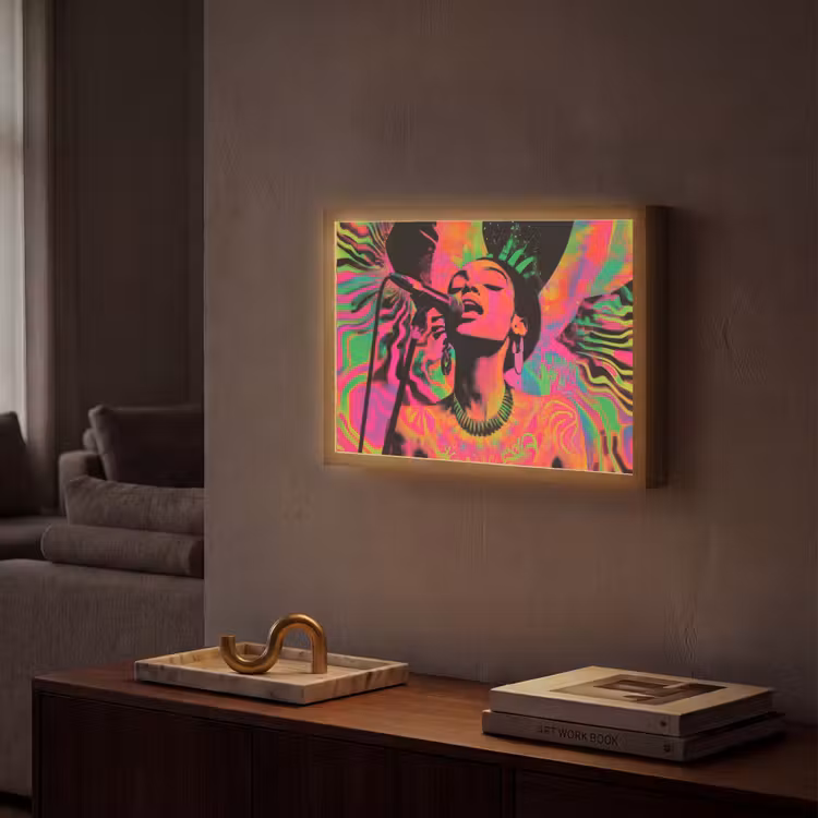 Lightbox - Wandlamp - Vrouw - Microfoon - Neon — 2