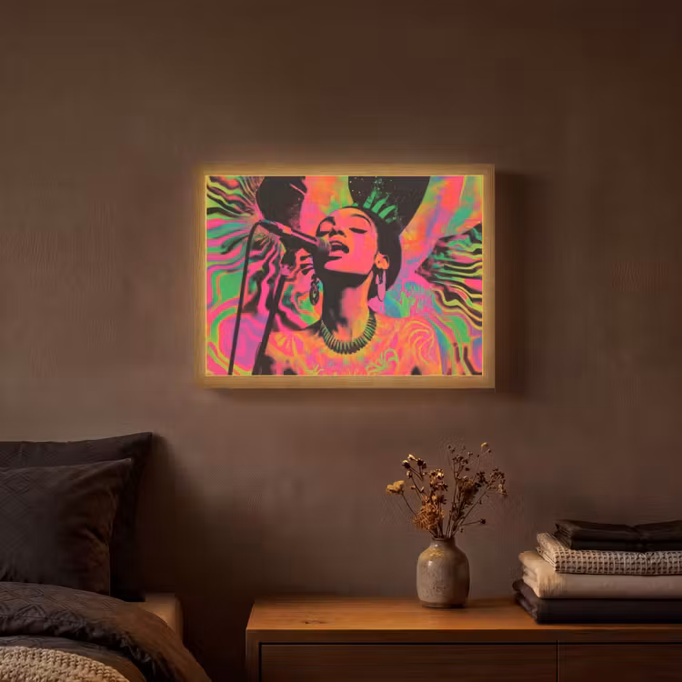 Lightbox - Wandlamp - Vrouw - Microfoon - Neon — 3