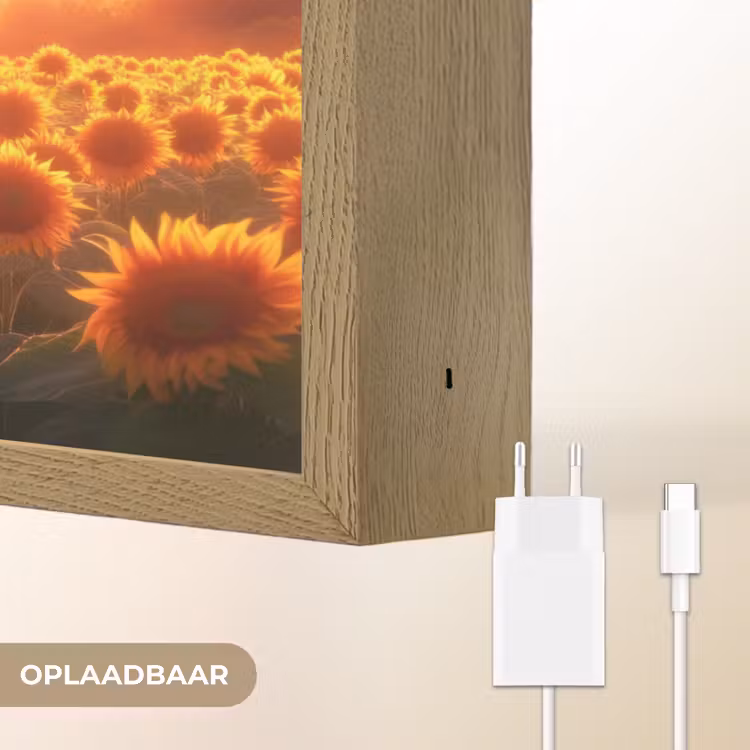 Lightbox - Wandlamp - Zonnebloemen - Zonsondergang - Landschap — 7